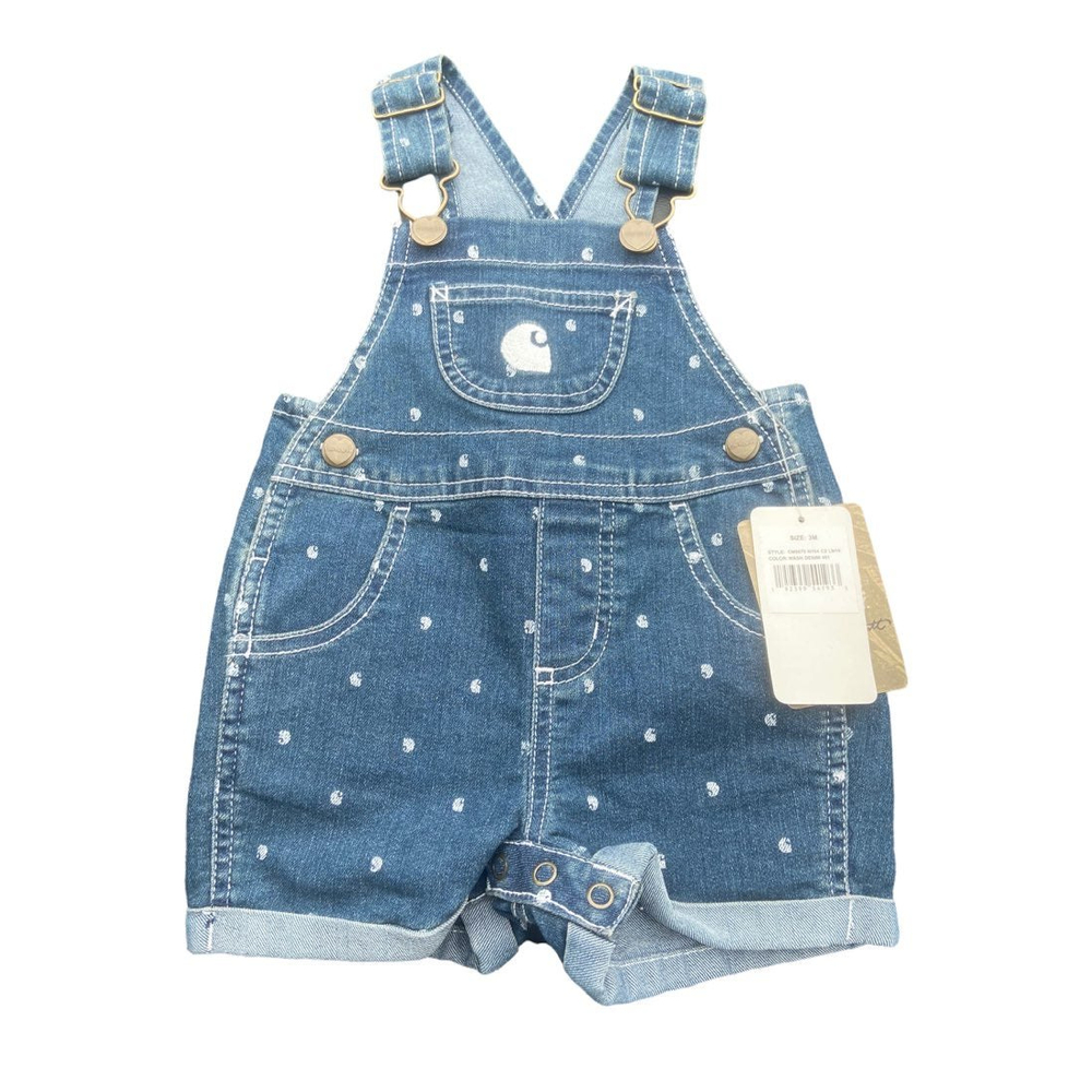 Carhartt Blue Denim Polka Dot Short Overalls